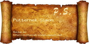 Putternek Simon névjegykártya